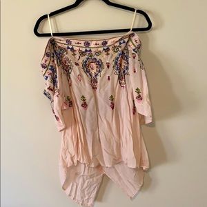 Embroidered off the shoulder blouse